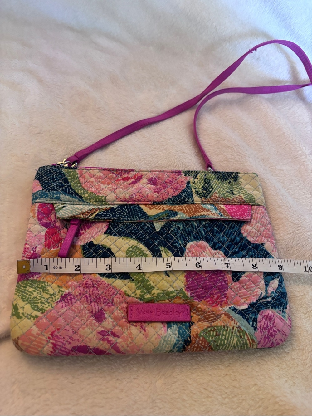 Vera Bradley RFID All In One Crossbody Wallet Floral Quilted Purse Pink - Picture 4 of 8